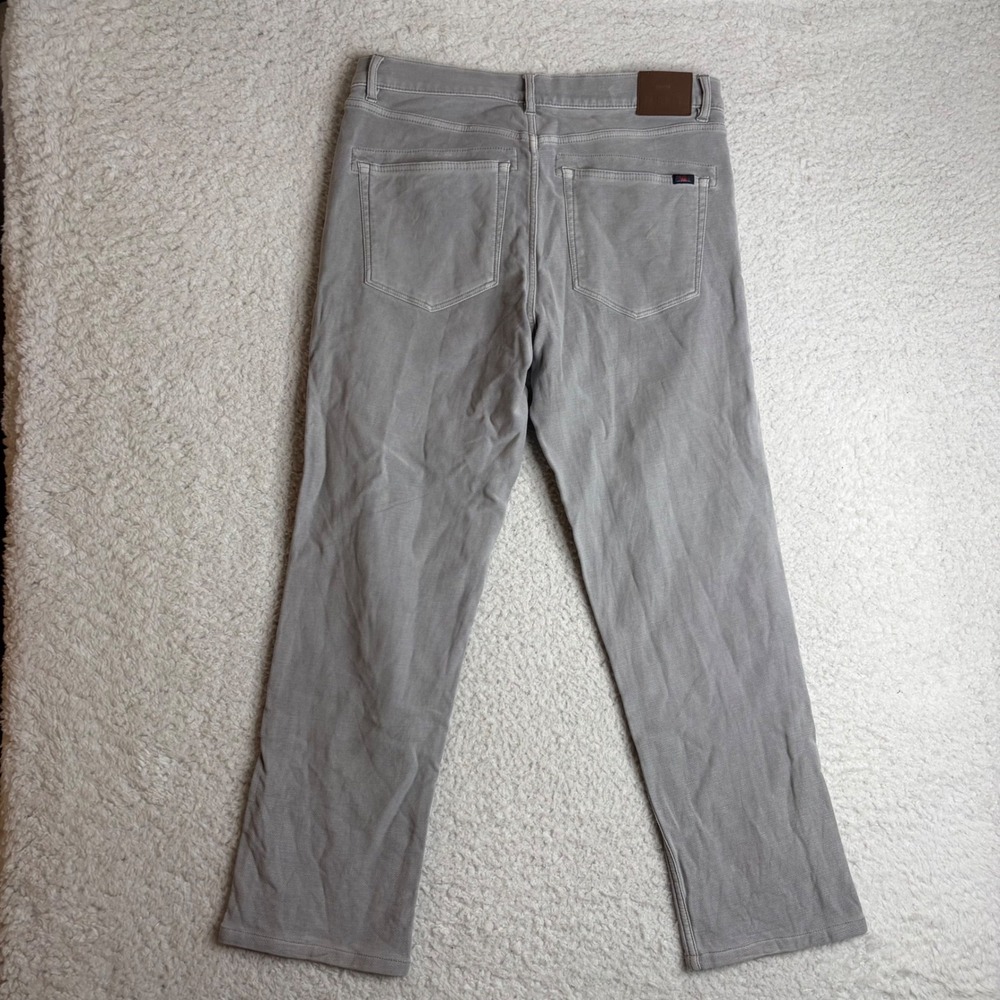 Faherty Brand Mens Stretch terry 5 pocket pants 32 Gray MBC0020-IRN performance